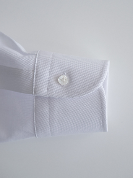 ドレスシャツ,スリムフィット,ホワイト無地,鹿の子「ITAL STYLE SHIRT