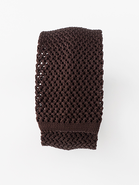 ニットタイ,KNITTIE-ST1255,ブラウン「ITAL STYLE SHIRT