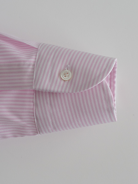 【2XL】Loro Piana ストライプシャツ ドレスシャツ ピンク 44 ドレスシャツ,スリムフィット,ピンクストライプ,オックス「ITAL