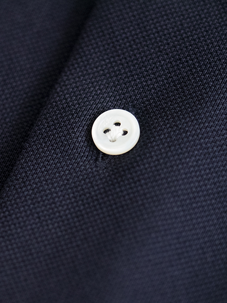 ドレスシャツ,スリムフィット,ネイビー無地,鹿の子「ITAL STYLE SHIRT