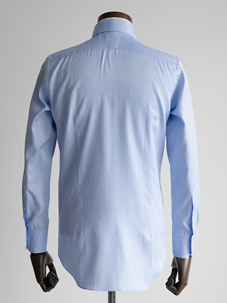 ドレスシャツ,スリムフィット,ブルー無地,ツイル「ITAL STYLE SHIRT