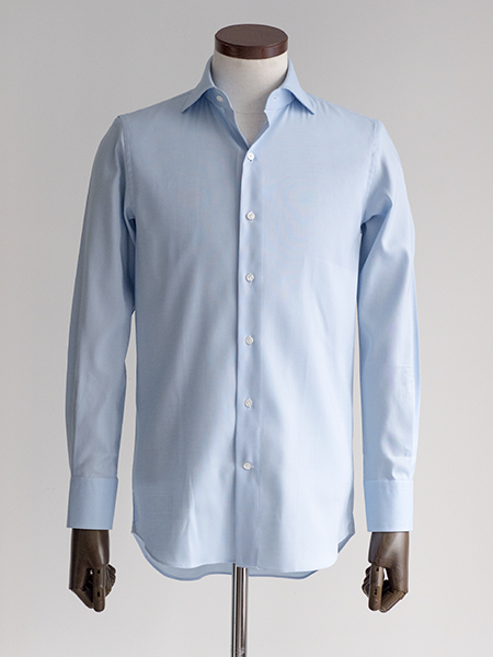 なしオーダーページ ドレスシャツ,スリムフィット,ブルー無地,オックス「ITAL STYLE SHIRT