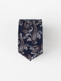 【ハンドメイドネクタイ】【ペイズリー】【NAVY】