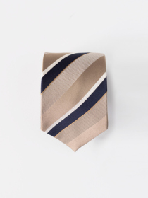 【ハンドメイドネクタイ】【ストライプ1954】【BEIGE】