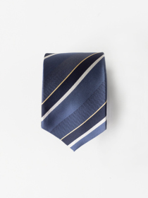 【ハンドメイドネクタイ】【ストライプ1954】【BLUE】