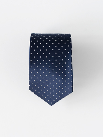 【ハンドメイドネクタイ】【ドット】【NAVY】
